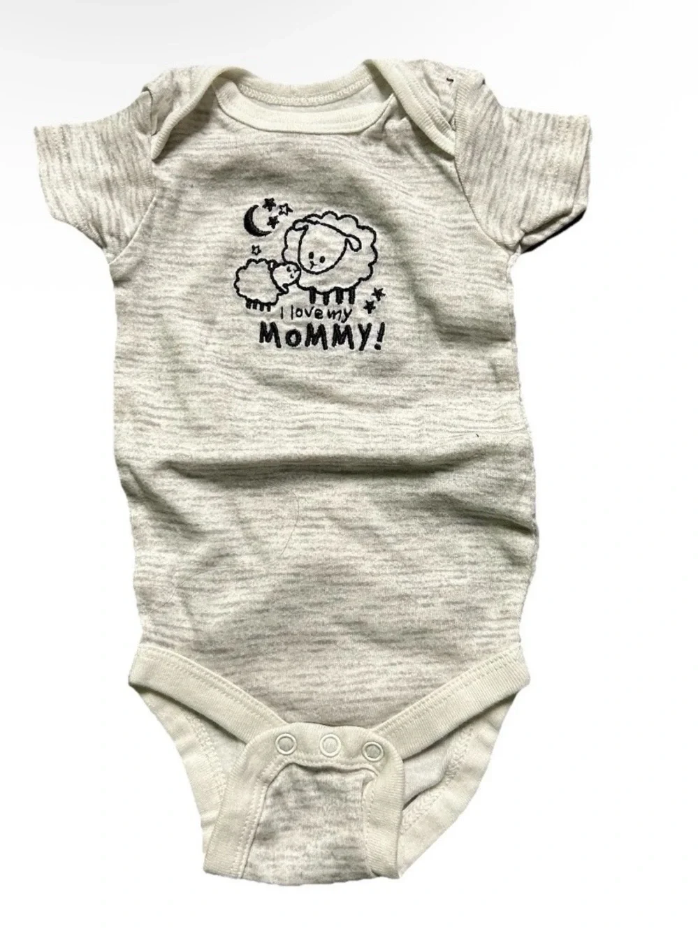 Neutral Baby Short Sleeve Bodysuits Solid Mom Dad Size 0-3 Months